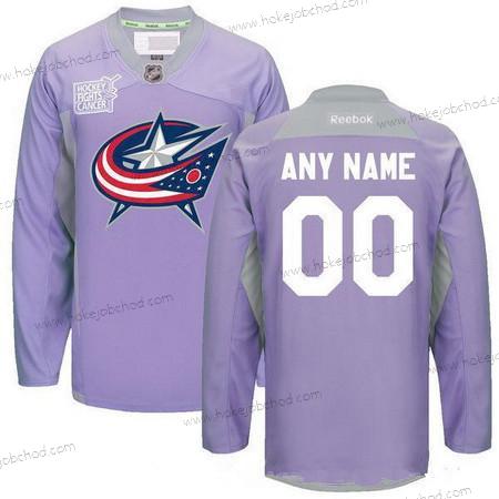 Muž Columbus Blue Jackets Přizpůsobené Nachový Růžový Reebok Hokejový Bojuje proti rakovině Tréninkový Dres