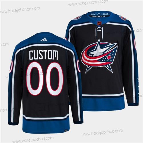 Muž Columbus Blue Jackets Přizpůsobené Námořnictvo 2022 Obrácený Retro Sešitý Dres