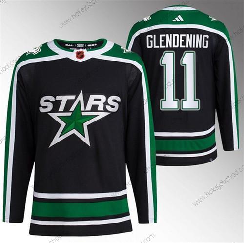 Muž Dallas Stars #11 Luke Glendening Černá 2022-23 Obrácený Retro Sešitý Dres