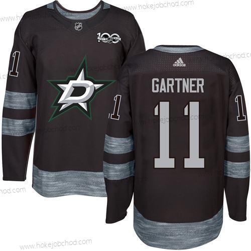 Muž Dallas Stars #11 Mike Gartner Černá 1917-2017 100th Výročí Sešitý NHL Dres