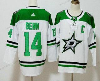 Muž Dallas Stars #14 Jamie Benn Bílý C Patch 2017-2018 Hokejový Sešitý NHL Dres