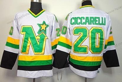 Muž Dallas Stars #20 Dino Ciccarelli Bílý Retro CCM Dres