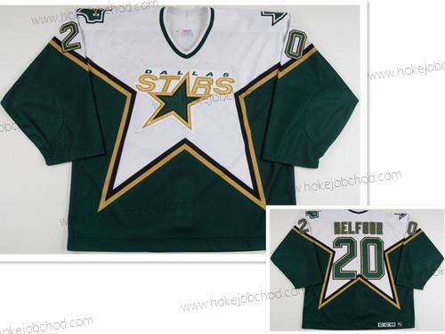 Muž Dallas Stars #20 Eddy Balfour CCM Retro Zelená Bílý Domácí NHL Dres