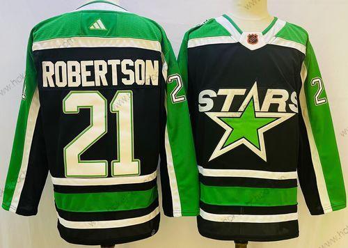 Muž Dallas Stars #21 Jason Robertson Černá 2022 Obrácený Retro Autentické Dres