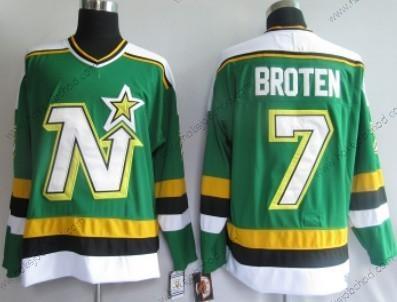 Muž Dallas Stars #7 Neal Broten Zelená Retro CCM Dres