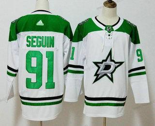 Muž Dallas Stars #91 Tyler Seguin Bílý 2017-2018 Hokejový Sešitý NHL Dres