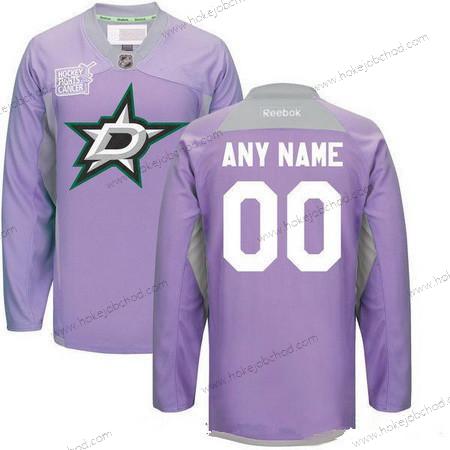 Muž Dallas Stars Přizpůsobené Nachový Růžový Reebok Hokejový Bojuje proti rakovině Tréninkový Dres