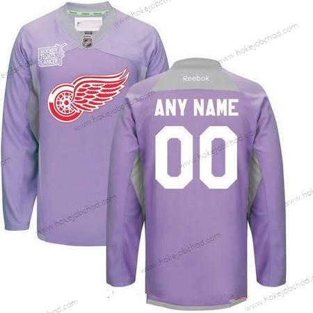 Muž Detroit Red Wings Přizpůsobené Nachový Růžový Reebok Hokejový Bojuje proti rakovině Tréninkový Dres