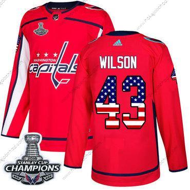 Muž Didas Washington Capitals #43 Tom Wilson Červené Domácí Autentické USA Flag Stanley Cup Final Champions Sešitý NHL Dres