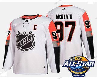 Muž Edmonton Oilers #97 Connor Mcdavid Bílý 2018 NHL All-Star Sešitý Hokejový Dres