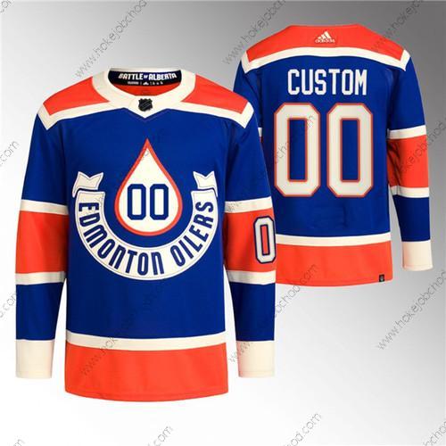 Muž Edmonton Oilers Přizpůsobené 2023 Royal Modrý Oranžová Heritage Klasický Primegreen Sešitý Dres