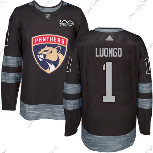 Muž Florida Panthers #1 Roberto Luongo Černá 1917-2017 100th Výročí Sešitý NHL Dres