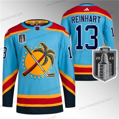 Muž Florida Panthers #13 Sam Reinhart Modrý 2023 Stanley Cup Final Obrácený Retro Sešitý Dres