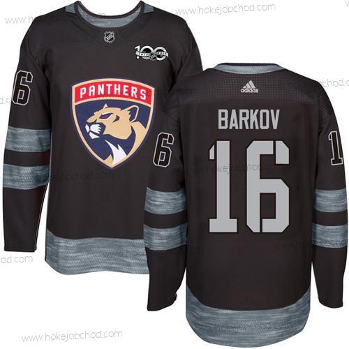 Muž Florida Panthers #16 Aleksander Barkov Černá 1917-2017 100th Výročí Sešitý NHL Dres