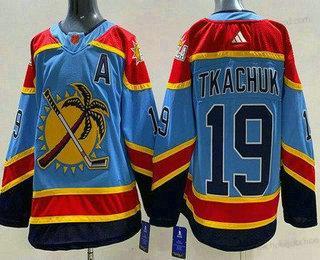 Muž Florida Panthers #19 Matthew Tkachuk Modrý 2022 Obrácený Retro Autentické Dres