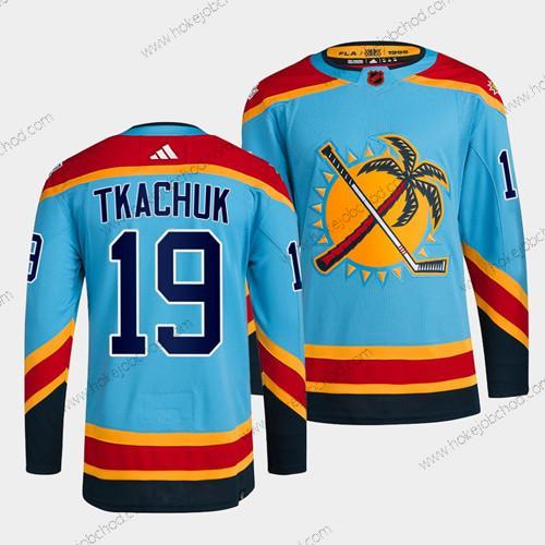 Muž Florida Panthers #19 Matthew Tkachuk Modrý 2022 Obrácený Retro Sešitý Dres