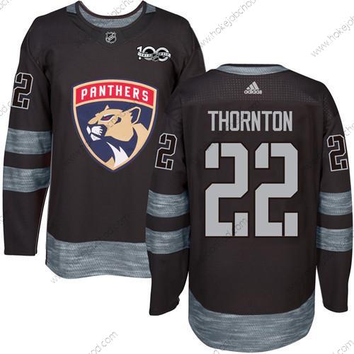 Muž Florida Panthers #22 Shawn Thornton Černá 1917-2017 100th Výročí Sešitý NHL Dres