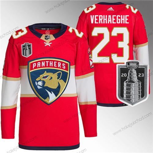 Muž Florida Panthers #23 Carter Verhaeghe Červené 2023 Stanley Cup Final Sešitý Dres