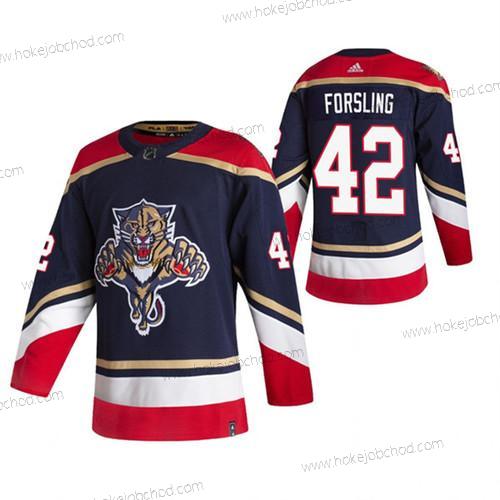 Muž Florida Panthers #42 Gustav Forsling Námořnictvo Sešitý Dres