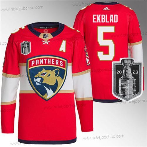 Muž Florida Panthers #5 Aaron Ekblad Červené 2023 Stanley Cup Final Sešitý Dres