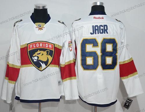 Muž Florida Panthers #68 Jaromir Jagr Bílý Road Sešitý NHL Dres