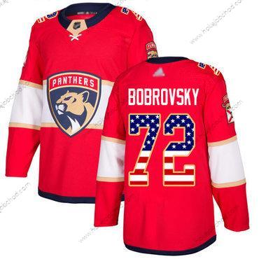 Muž Florida Panthers #72 Sergei Bobrovsky Červené Domácí Autentické USA Flag Sešitý Hokejový Dres