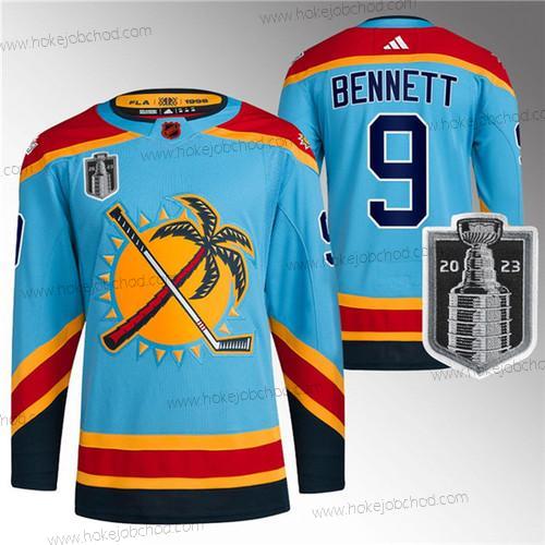 Muž Florida Panthers #9 Sam Bennett Modrý 2023 Stanley Cup Final Obrácený Retro Sešitý Dres