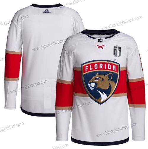 Muž Florida Panthers Prázdný Bílý 2023 Stanley Cup Final Sešitý Dres