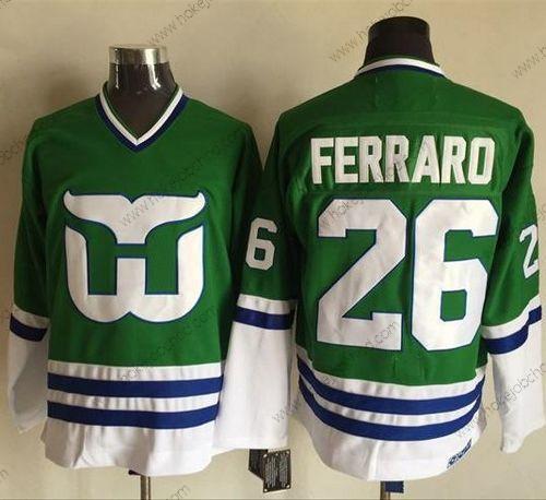 Muž Hartford Whalers #26 Ray Ferraro Zelená CCM Retro Sešitý NHL Dres