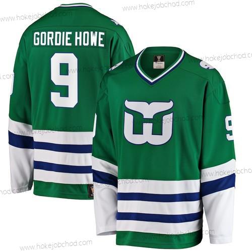 Muž Hartford Whalers #9 Gordie Howe Fanatics Branded Zelená Premier Breakaway Retired Hráč Dres