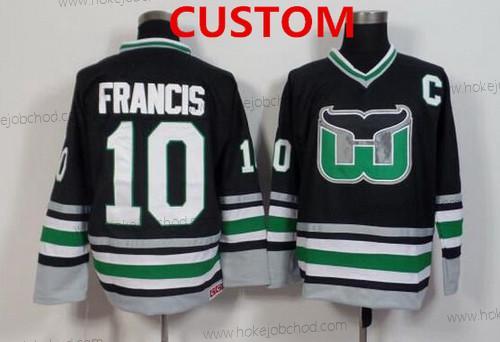 Muž Hartford Whalers Přizpůsobené Černá Retro Dres