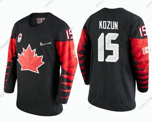 Muž Kanada Tým #15 Brandon Kozun Černá 2018 Zimní Olympics Dres