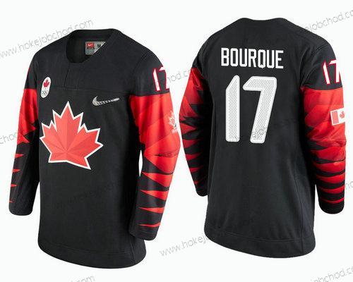 Muž Kanada Tým #17 Rene Bourque Černá 2018 Zimní Olympics Dres