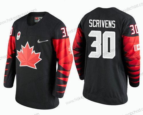 Muž Kanada Tým #30 Ben Scrivens Černá 2018 Zimní Olympics Dres