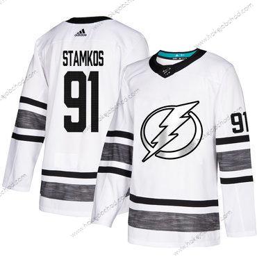 Muž Lightning #91 Steven Stamkos Bílý Autentické 2019 All-Star Sešitý Hokejový Dres