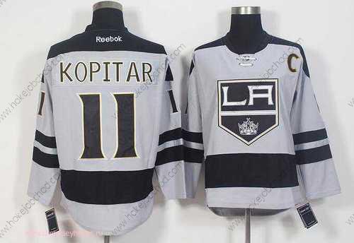 Muž Los Angeles Kings #11 Anze Kopitar Šedá Náhradní Sešitý NHL 2016-17 Reebok Hokejový Dres