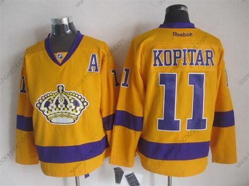 Muž Los Angeles Kings #11 Anze Kopitar Žlutá Dres