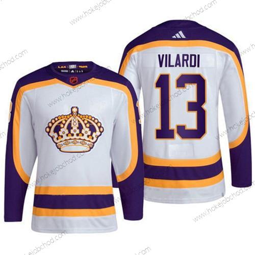 Muž Los Angeles Kings #13 Gabriel Vilardi Bílý 2022 Obrácený Retro Sešitý Dres