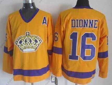 Muž Los Angeles Kings #16 Marcel Dionne Žlutá Retro CCM Dres