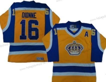 Muž Los Angeles Kings #16 Marcel Dionne Žlutá With Nachový Retro CCM Dres