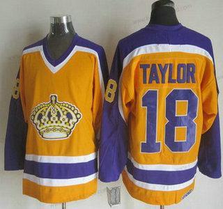 Muž Los Angeles Kings #18 Dave Taylor 1980-81 Žlutá CCM Vintage Dres