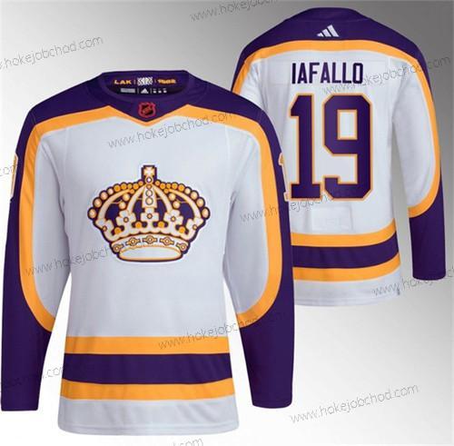 Muž Los Angeles Kings #19 Alex Iafallo Bílý 2022 Obrácený Retro Sešitý Dres