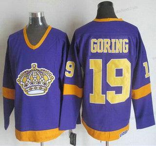 Muž Los Angeles Kings #19 Butch Goring 1977-79 Nachový CCM Vintage Dres