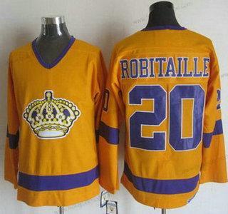 Muž Los Angeles Kings #20 Luc Robitaille 1970-71 Bílý CCM Vintage Dres