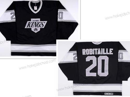 Muž Los Angeles Kings #20 Luc Robitaille Černá Retro CCM Dres