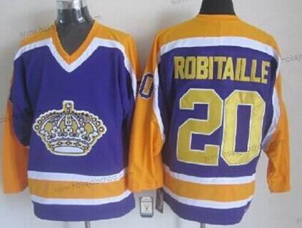 Muž Los Angeles Kings #20 Luc Robitaille Nachový With Žlutá Retro CCM Dres