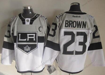 Muž Los Angeles Kings #23 Dustin Brown 2015 Stadium Series Šedá Bílý Dres