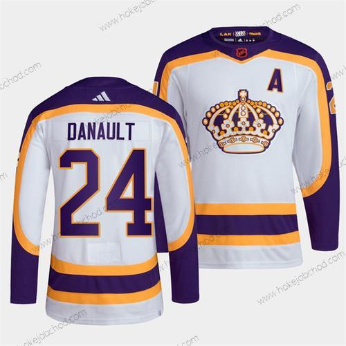 Muž Los Angeles Kings #24 Phillip Danault Bílý 2022 Obrácený Retro Sešitý Dres