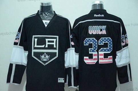 Muž Los Angeles Kings #32 Jonathan Quick Černá USA Flag Hokejový Dres