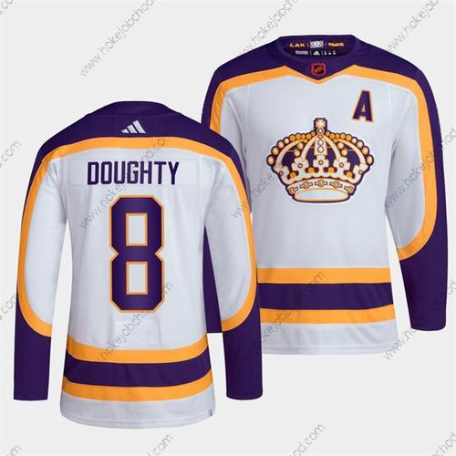 Muž Los Angeles Kings #8 Drew Doughty Bílý 2022 Obrácený Retro Sešitý Dres